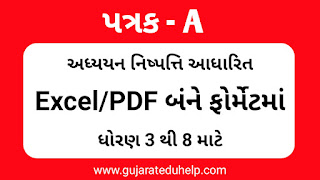 Patrak A for Std 3 To 8 in Pdf and Excel file with Adhyayan Nishpatti