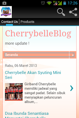 tampilan aplikasi Cherrybelleblog
