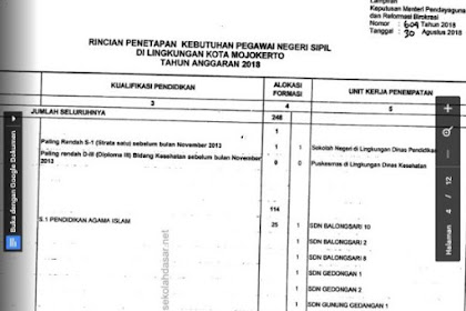 Ini Formasi Penerimaan CPNS 2018 Kota Mojokerto