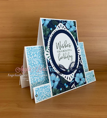 Angela's PaperArts: Stampin Up Framed Florets faux centre step birthday card