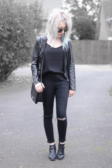 Sammi Jackson - Lightbox Fringed Jacket + Primark Ripped Jeans 