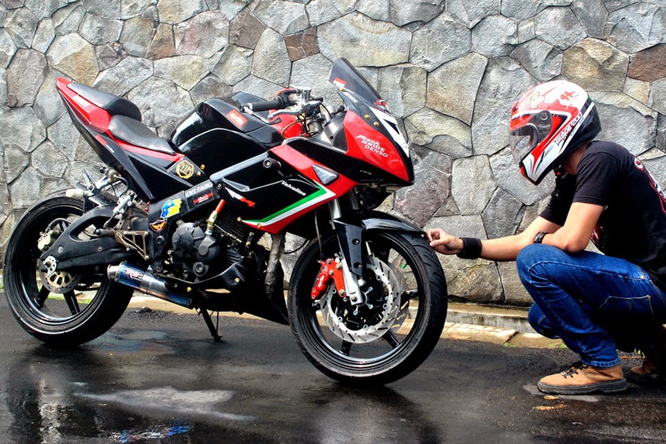 Modifikasi Minerva R150VX Keren Sporty Mirip Aprilia RSV4