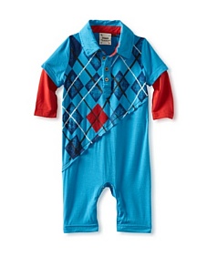 MyHabit: Save Up to 60% off Fore!! Axel + Hudson: Long Sleeve Slash Argyle - Stretchy jersey knit polo romper with an asymmetrical argyle pattern and contrast underlayer with long sleeves, snap closure