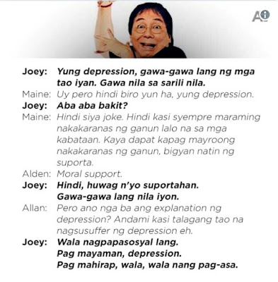 Joey de Leon's comment about depression