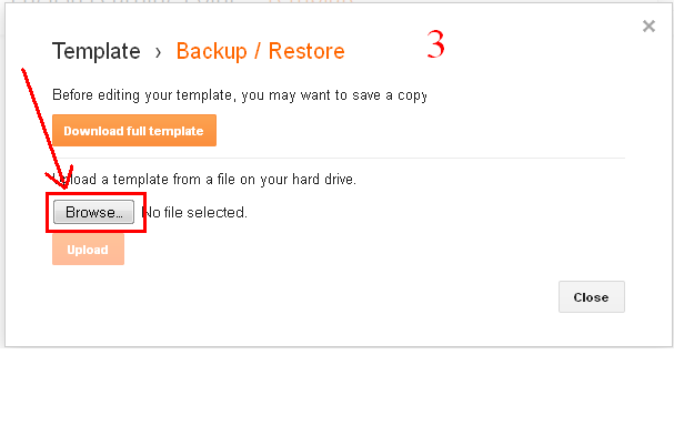 Click on Browse button for Select Downloaded Template.