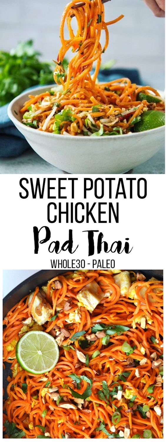 Sausage, PotatoPaleo Sweet Potato Chicken Pad Thai & Broccoli Sheet Pan Supper