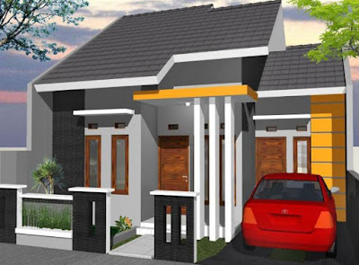 cat rumah minimalis tampak depan (tipe rumah 36)