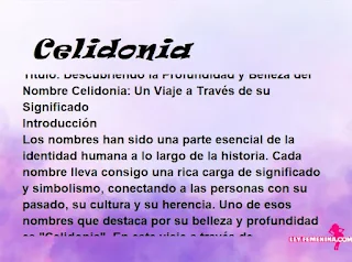 significado del nombre Celidonia