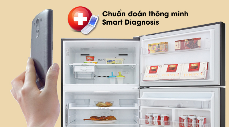 Tủ lạnh LG Inverter 393 lít GN-D422BL - Khắc phục lỗi nhanh với tính năng thông minh Smart Diagnosis