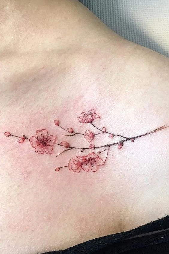 Tatuajes de ramas del árbol del cerezo