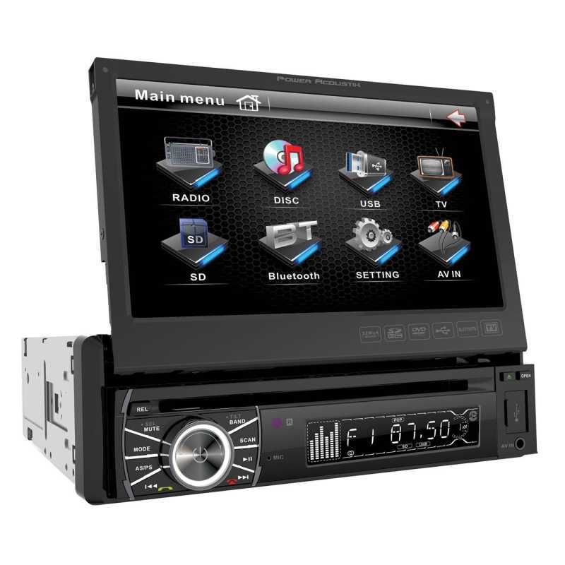 Power Acoustik PTID-8920 In-Dash DVD AMFM Receiver with 7-Inch Flip-Out Touchscreen Monitor with USBSD Input