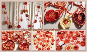 free crochet patterns, hearts, how to crochet, garland, bunting,