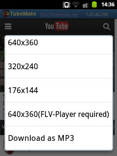 resolusi video youtube android