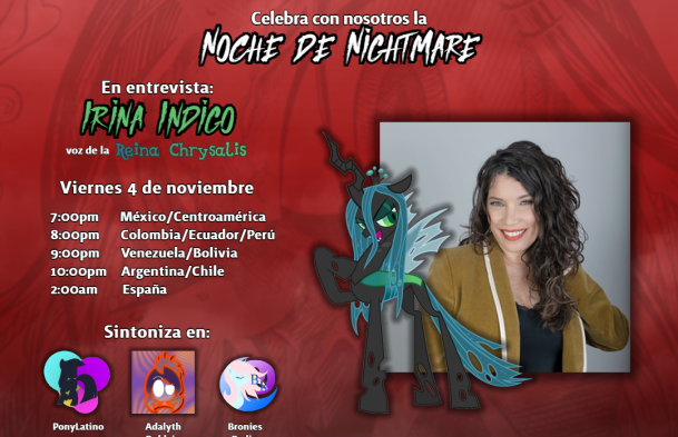 Entrevista con Irina Indigo, voz de la reina Chrysalis 