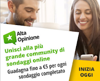 Logo Altaopinione: rispondi ai sondaggi, accumula credito e convertilo in buoni Amazon, Zalando e non solo