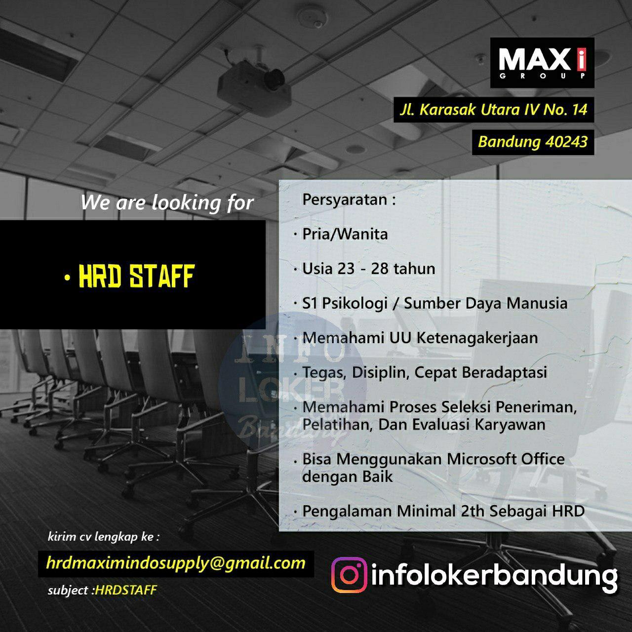 Lowongan Kerja Maxi Group Bandung Agustus 2018