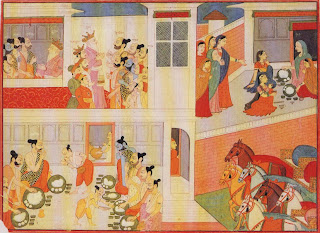 Illustration from a Mahabharata Series: The Pandavas in Drupad's Court 
