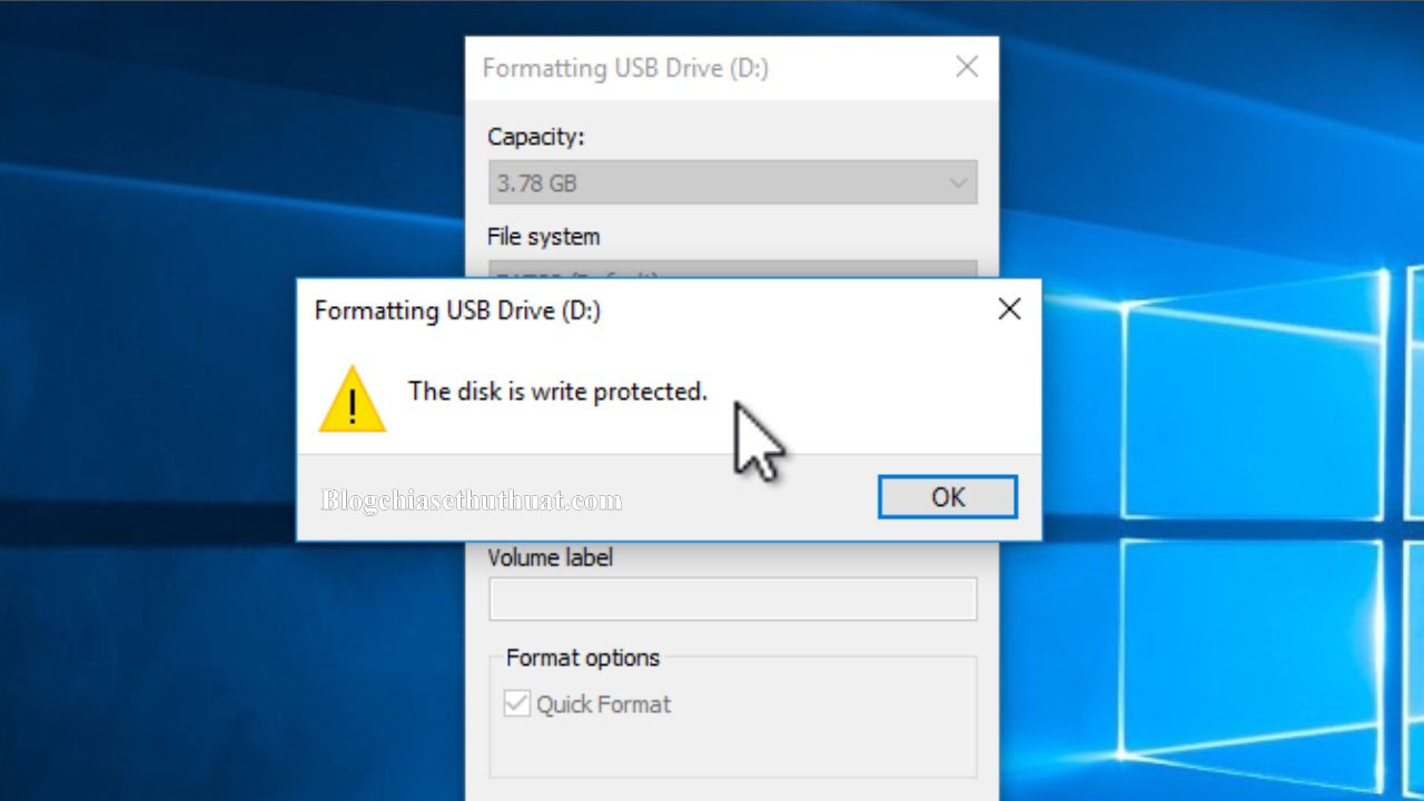 Cách khắc phục lỗi "The disk is write protected" hiệu quả