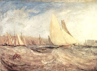 Fishermen Coming Ashore at Sunset Previous to a Gale c.1797, and early maritime painting by English romantic J. M. W. Turner.