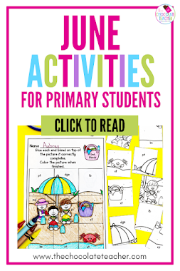 Looking for fun and engaging June activities to do with your students as the weeks and days count down to summer break? Include these math, ELA, and social studies June activities in your plans for the last few weeks of school and you are sure to have kiddos excited about learning and reviewing important concepts covered throughout the school year. #thechocolateteacher #juneactivitiesforprimarystudents #juneactivitiesforelementarystudents #juneactivities