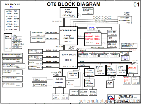 HP Pavilion DV5 Intel, Quanta QT6 Free Download Laptop Motherboard Schematics 