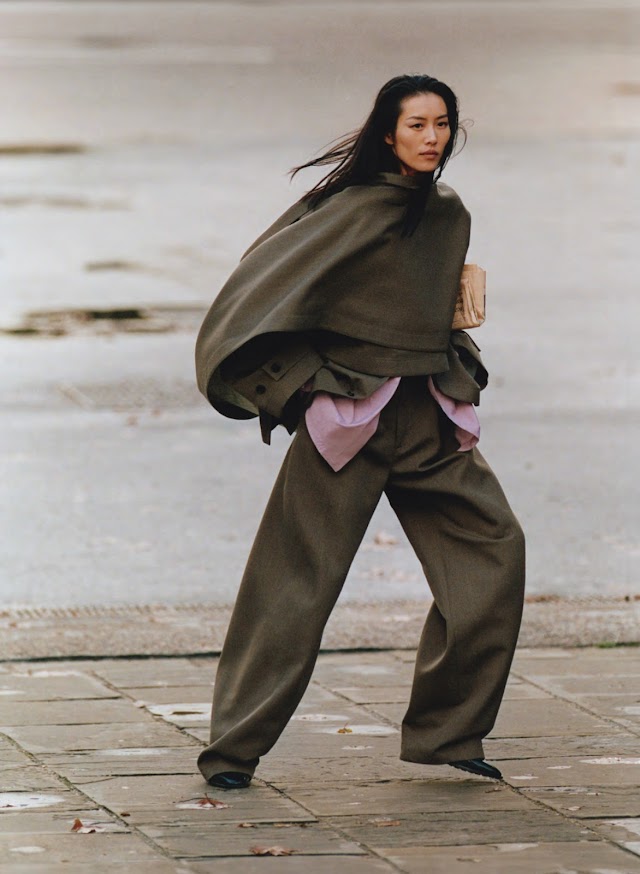 Liu Wen in British Vogue February 2024 by Dan Martensen
