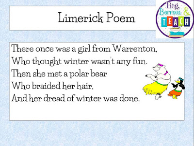 Winter poetry and figurative language lesson: Cinquains, limericks, haikus, freestyle poetry