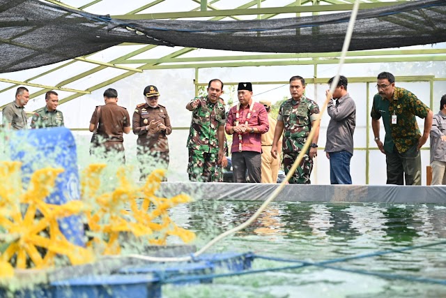 Dandim 07626/Sukoharjo dampingi Pj. Bupati Jepara kunjungi Budidaya Neo Algae dalam rangka Bechmarking penurunan Stunting.