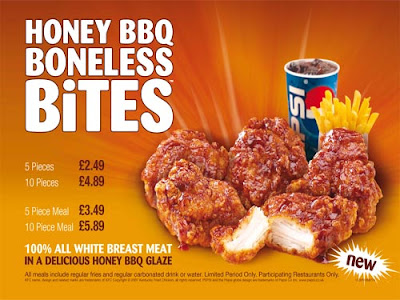 Honey BBQ Boneless Bites promotional poster