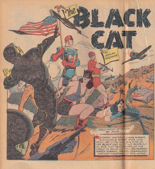 Black Cat and Captain Freedom 1942 Harvey Comics