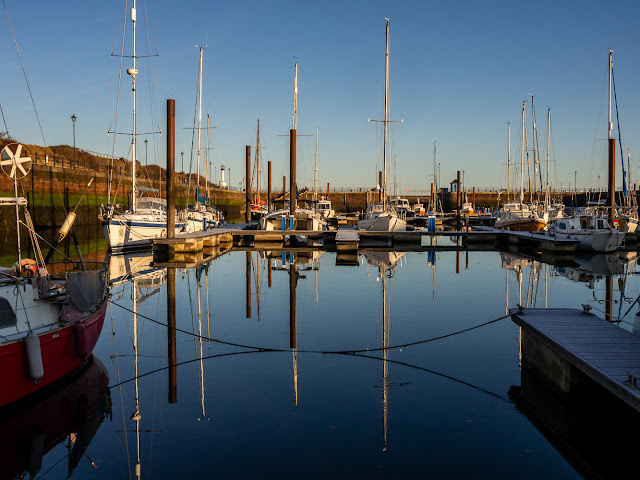 Photo of calm conditions at Maryport Marina on Monday morning