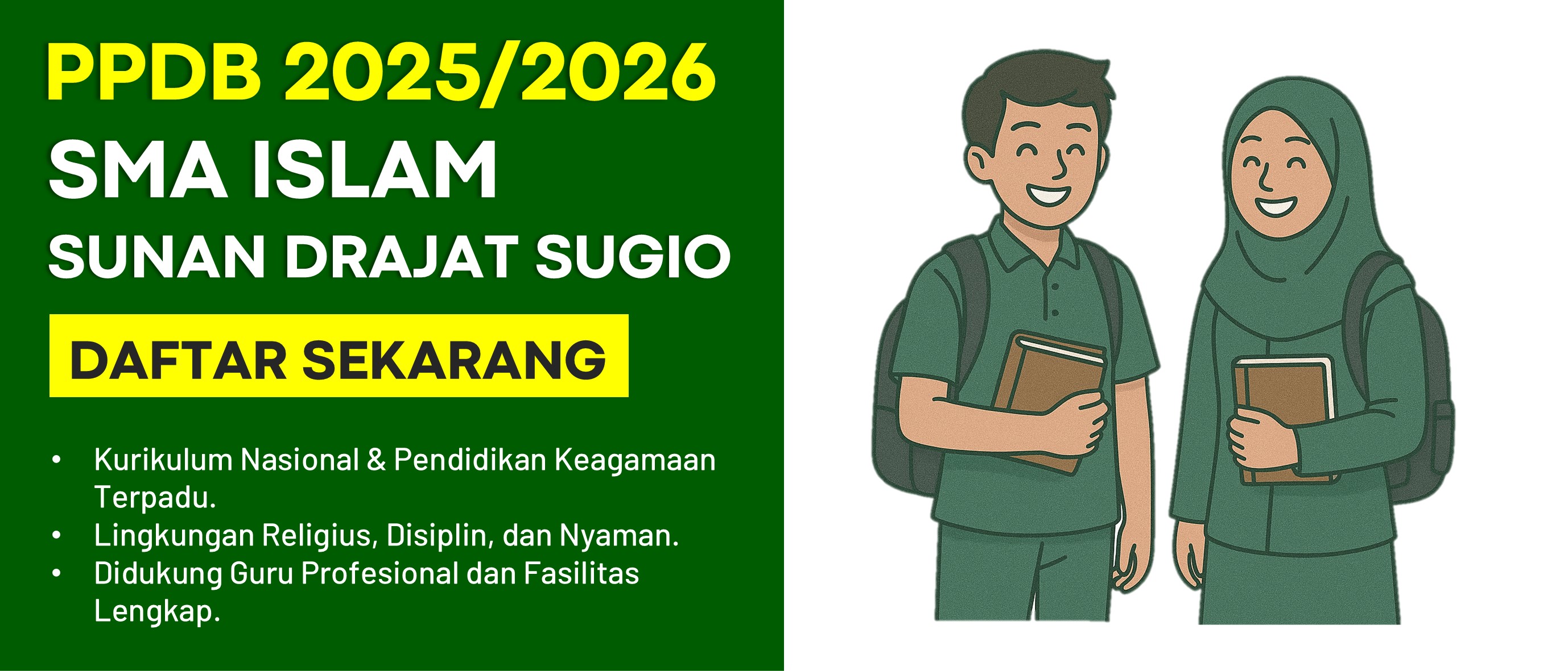 Banner Pendaftaran Sistem Penerimaan Murid Baru (SPMB) SMA Sunan Drajat Sugio