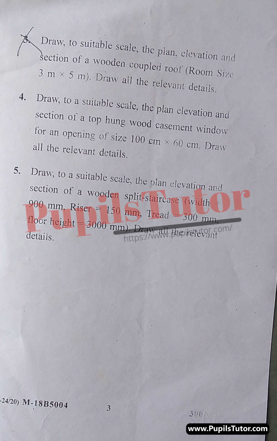 Free Download PDF Of Deenbandhu Chhotu Ram University of Science and Technology (DCRUST) BArch (B. Architecture) Second Semester Latest Question Paper For Building Construction Subject (Page 3) - https://www.pupilstutor.com