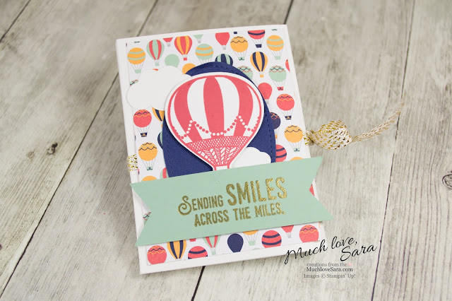 Hot Air Balloon Gift Card 4 Pocket Card made with the Stampin Up Envelope Punch Board