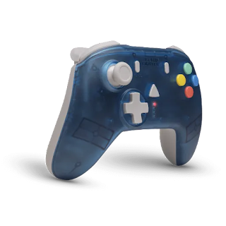 Photo of the StrikerDC Wireless controller in blue