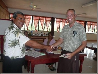 Fuka presenting me with a Snickers Bar for helping with the workshop