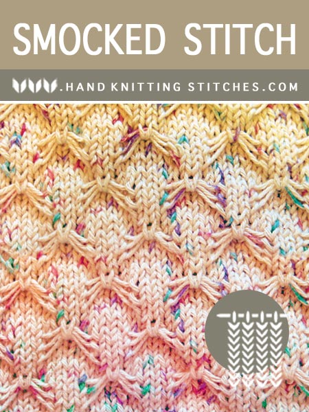 Hand Knitting Stitches - Smocked Slip Stitch Pattern 