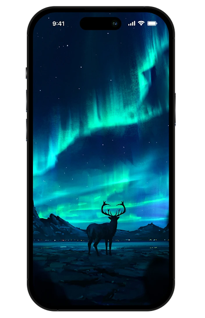 beauty of the Northern Lights and the enchanting wildlife stunning phone wallpaper