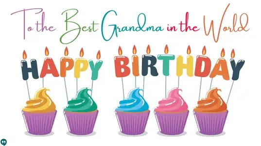to the best grandma in the world happy birthday candle pictures with cupcakes