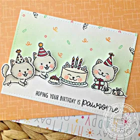Sunny Studio Stamps: Purrfect Birthday Confetti Background Kitty Birthday Card by Franci Vignoli