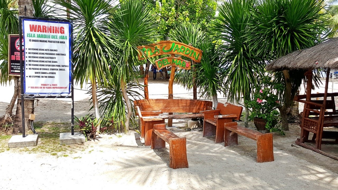 one of many outdoor resting areas at Isla Jardin Del Mar Resort in Glan, Sarangani