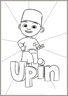 mewarnai gambar hitam putih upin ipin