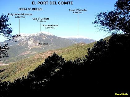 El Port del Comte i la Serra del Querol des del camí de la casa dels Forats. Autor: Ricard Badia