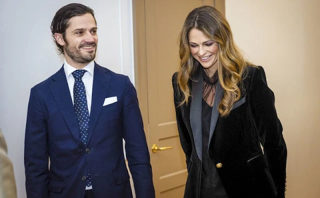 King Carl Gustaf, Queen Silvia, Prince Carl Philip, Princess Madeleine and Princess Benedikte. Princess Madeleine wore a black blazer