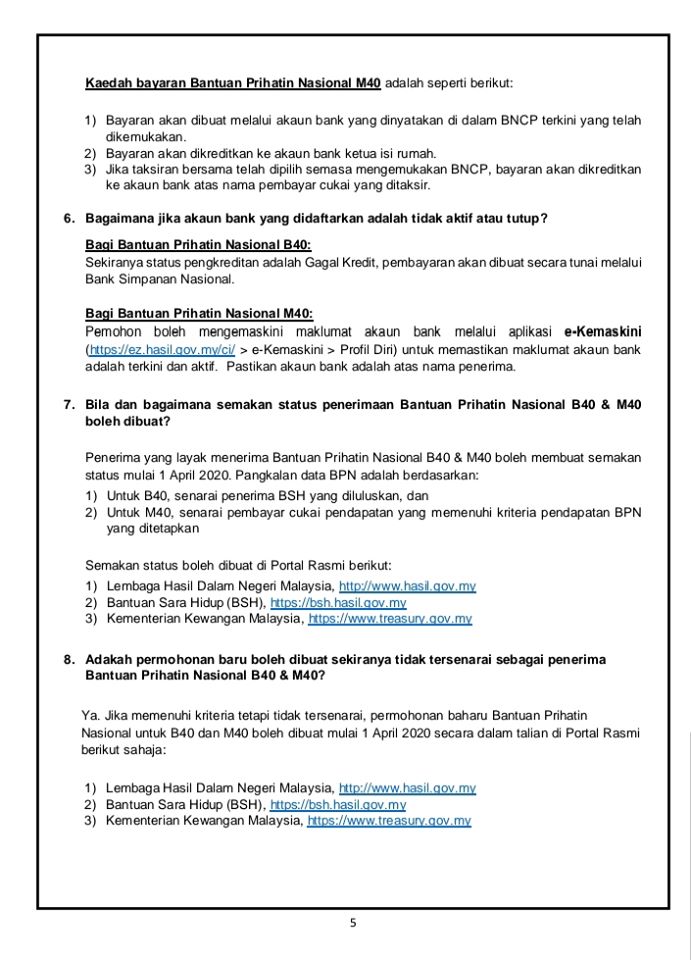 Cara-cara untuk PERMOHONAN BAHARU bantuan prihatin 