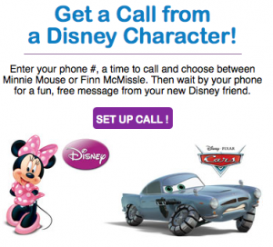 Free Disney Phone Call from Minnie or Finn McMissle