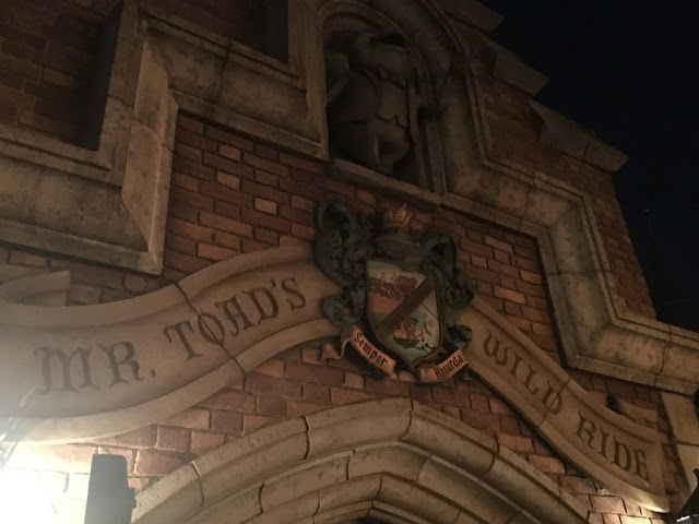 Mr. Toad's Wild Ride Entrance at Night Disneyland