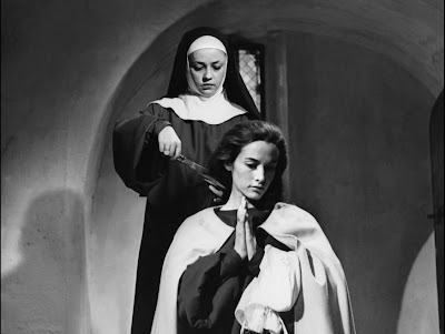 with Jeanne Moreau in Le dialogue des Carm lites 1960 
