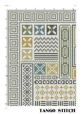 Greek cross stitch ornaments sampler hand embroidery - Tango Stitch