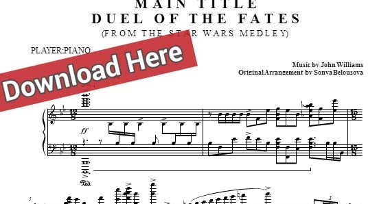 Star Wars Duel of the Fates Sheet Music, Piano Notes, Chords